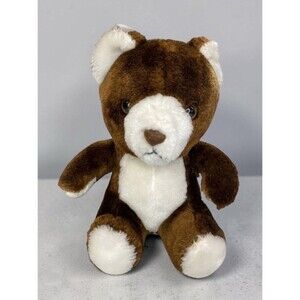 Vintage 1984 SWIB Teddy Bear Plush Brown White 7” Stuffed Animal Korea